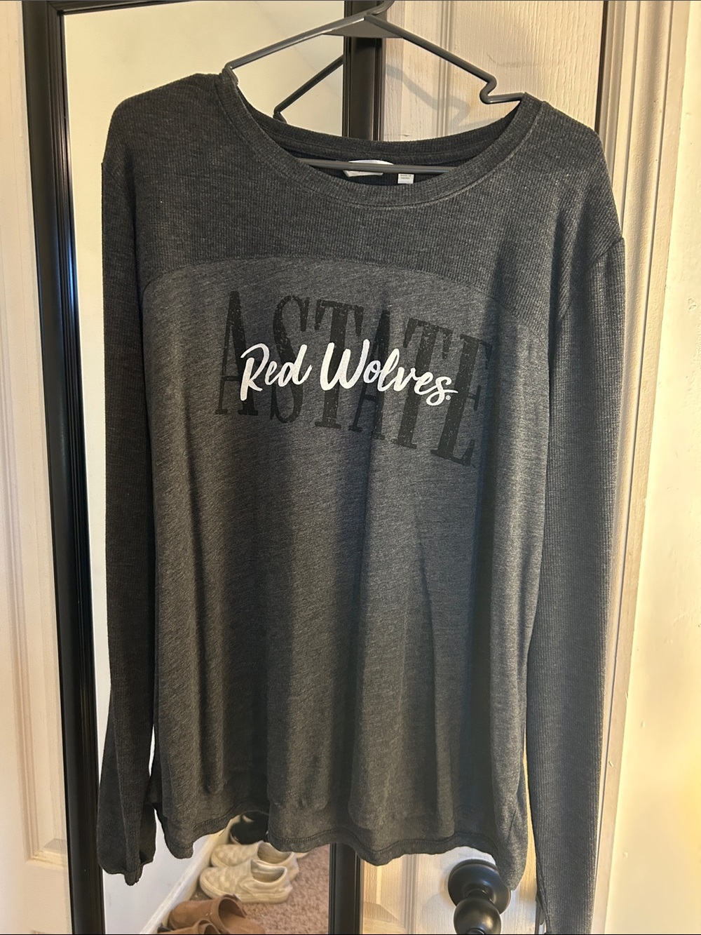 Red Wolves Long Sleeve Tee - Charcoal